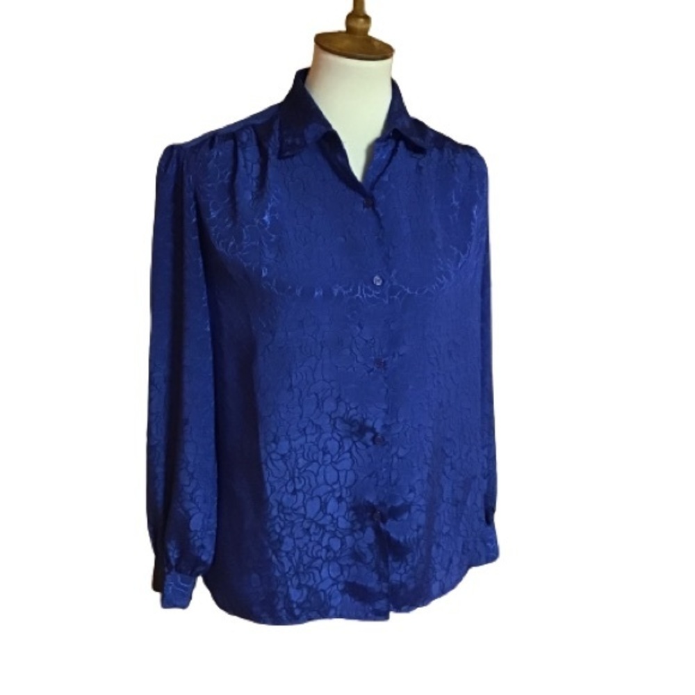 Vintage 90s dressy blue blouse